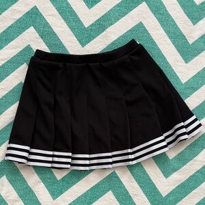 Black Pleated Cheerleading Skirt with White Stripes